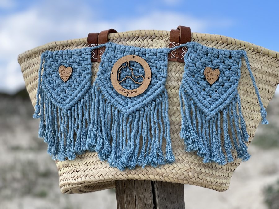 Capazo illetes azul hecho a mano y sostenible