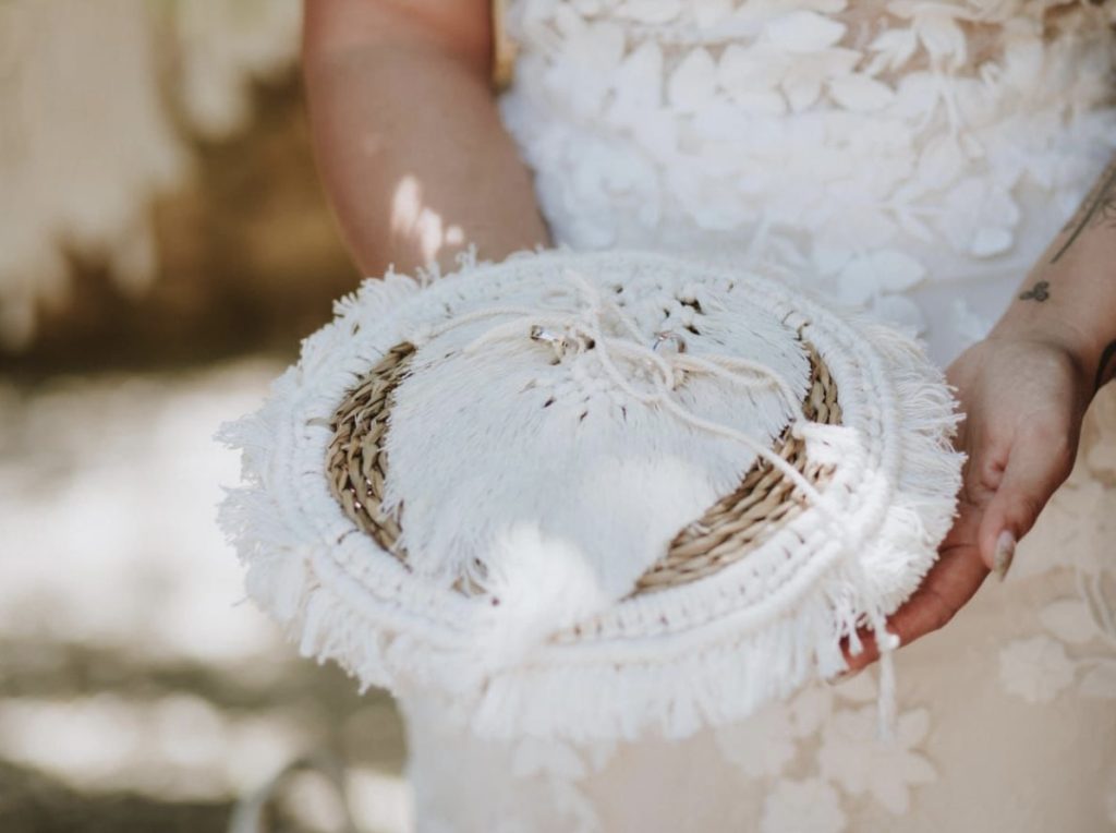 Porta alianza Serendipia para bodas. Producto ecologico y sostenible