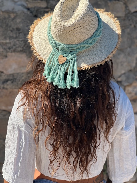 Sombrero azul alma hecho a mano