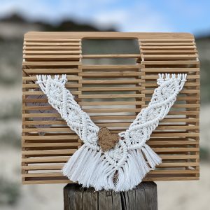 Bolso Bambú con macramé hecho a mano