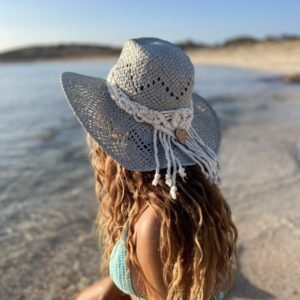 Sombrero Agu marina hecho a mano